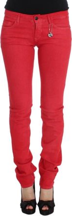 Costume National Rode Slim Fit Jeans - Dames - Slim Fit Jeans - Rood - W31 - Katoen - Jeans