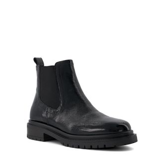 Dune London Womens Ladies Perceive - Cleated Casual Chelsea Boots - Black Patent Leather - Size UK 3