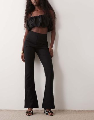 Asos pantaloni sartoriali svasati neri-Nero