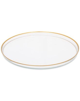 Alice Pazkus Set Of Four Glass Chargers With Gold Rim