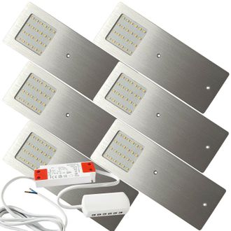 Loops 6x ALUMINIUM Ultra-Slim Rectangle Under Cabinet Kitchen Light & Driver Kit - Natural White LED