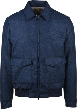 LUIGI BORRELLI NAPOLI Jassen, Heren, Blauw, 3Xl, Wol, Aviator Jacket
