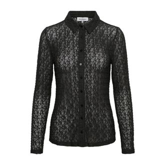 &Co Woman Kant Blouse - Dames - Blouses & Shirts - Zwart - Maat: M Poliester