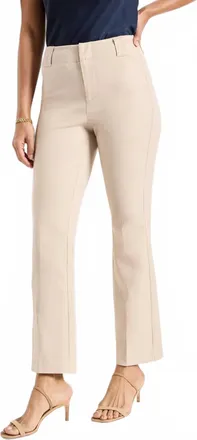 Nic+Zoe Plaza Demi Boot Cotton Bi-Stretch Pants In Chamois