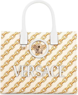 Versace Piccola la Medusa Tote bag - Dames - Shoppers - Beige - ONE Size - Katoen - Tassen