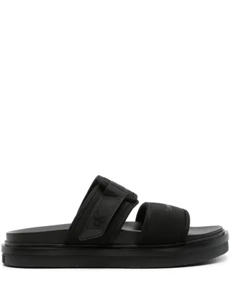 Calvin Klein Jeans Slippers Double con stampa - Nero