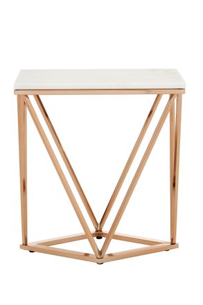 Premier Housewares Allure Rectangular Champagne End Table