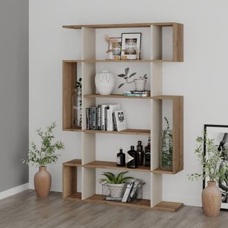 Decortie Mito Modern Bookcase Display Unit 161cm in Dark Brown | Size: 2 Pack