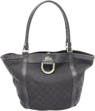 Gucci Pre-owned Abbey GG Canvas Tote Bag - Dames - Vintage Shopper - Zwart - ONE Size - Leer - Vintage
