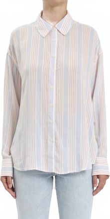 Daze Lotus Back Tie Button Up In Candy Stripe