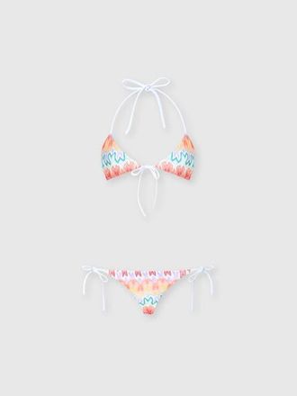 Missoni Triangle Bikini In Viscose With Floral Motif in Pink Multi at Nordstrom, Size 40 It