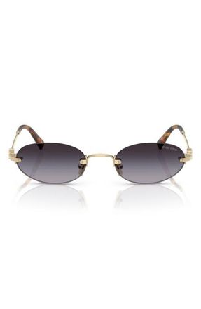 Miu Miu 51mm Oval Rimless Sunglasses in Pale Gold at Nordstrom