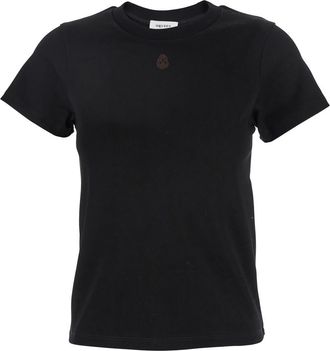 Alexander McQueen Black Crewneck T-shirt With Skull Embroidery