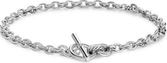David Yurman Collana DY Mercer Petite Toggle Chain in argento sterling con diamanti
