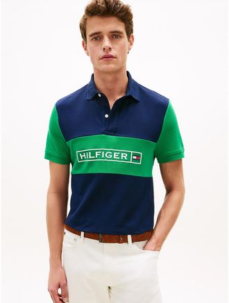 Tommy Hilfiger Mens Regular Fit Wicking Pique Polo - Navy - XXXL