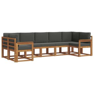 vidaXL Conjunto De Sof&aacute;s De Exterior 7 Pcs Natural Y Antracita Vidaxl