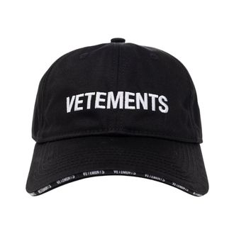 VETEMENTS Iconic Logo Cap - unisex - Petten - Zwart - ONE Size - Katoen - Accessoires
