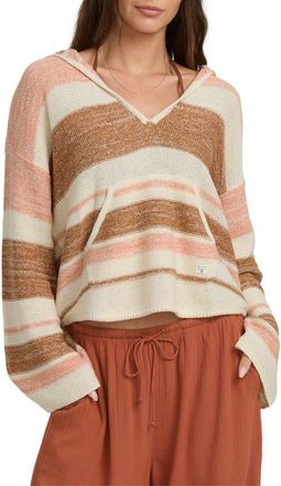 Billabong Baja Stripe Sweater Hoodie in Camel/Beige at Nordstrom, Size X-Small