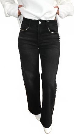 Flying Monkey Silver Dome Nail Head Detail Jeans In Black
