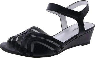 David Tate Womens Admire Lizard Print Sandals In Black