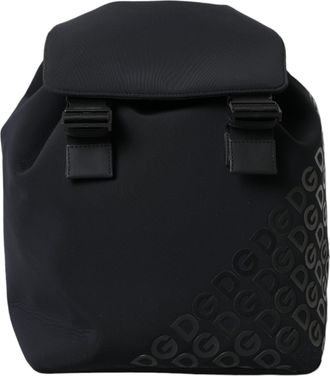 Dolce & Gabbana Black Neoprene Nylon DG Logo School Backpack Mens Bag (Pre-Owned)
