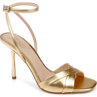 Badgley Mischka Parisa Ankle Strap Sandal in Gold Metallic at Nordstrom, Size 7.5