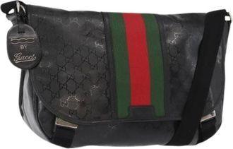 Gucci Pre-owned 500 Web Double Buckle Messenger Bag - - Pre-owned - Donna - Nero - ONE SIZE