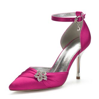 Miyoopark Womens Wedding Dress Shoes Stiletto High Heel Occasions Pumps M524 Rose UK 4.5