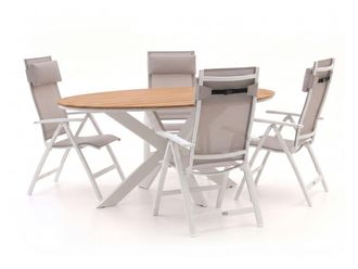 Bellagio la vita attrattiva Bellagio Avenza/Fidenza ovaal 180cm dining tuinset 5-delig verstelbaar