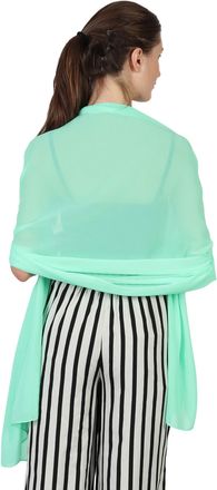 World of Shawls World of Scarfs Soft Chiffon Scarves Shawls Wraps for Wedding Evening Party Special Occasions Big Size 90 x 190 Cms (Spearmint)