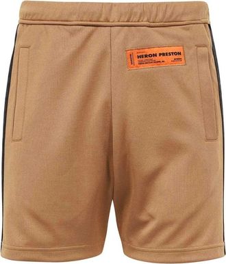 Heron Preston Logo Patch Deck Shorts - Heren - Korte Broeken - Bruin - XS - Katoen - Korte Broeken