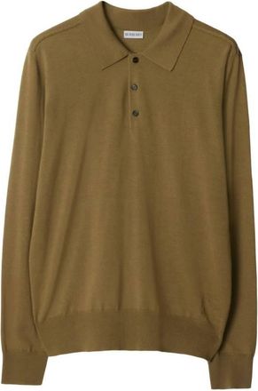 Burberry Long-Sleeved Wool Polo Shirt, Size X-Large