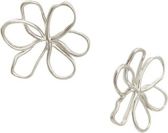 Oscar De La Renta Flower Thread Stud Earrings