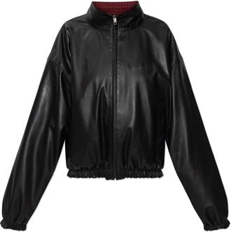 Balenciaga Jassen, Dames, Zwart, S, Katoen, Omkeerbaar Bomberjack