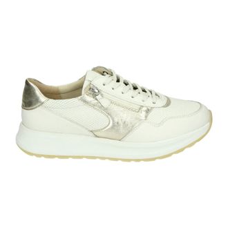 Sioux Schoenen, Dames, Wit, 41 EU, Leer, Sportieve Lage Damesschoenen Wit Patroon