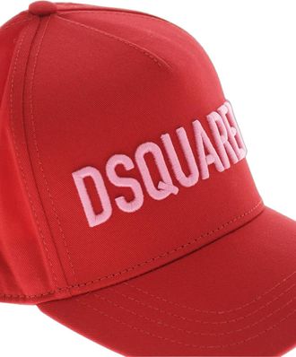 Dsquared2 Mens Embroidered Logo Baseball Cap Red Accessories > Beanies & Hats