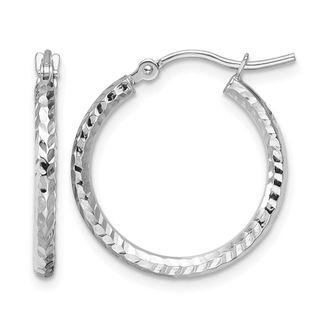 Diamond2Deal 10k Gold Diamond-cut 2mm Round Tube Hoop Earrings