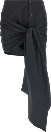 The Attico Black -bow Skirt