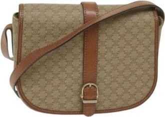 Celine Pre-owned Cross Body Bags, female, Beige, Size: ONE SIZE Pre-owned Vintage macadam shoulder bag