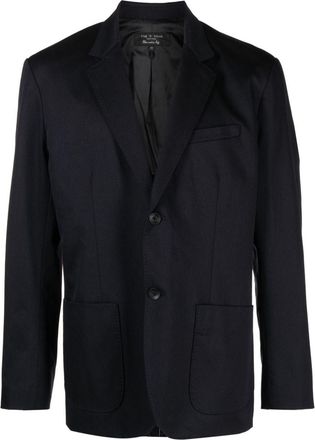 Rag & Bone Parisian single-breasted blazer - men - Virgin Wool/Cotton/Elastane/Polyester - 30 - Blue