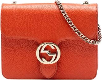 Gucci Pre-owned Vintage Crossbody Tas - Dames - Vintage Schoudertas - Oranje - ONE Size - Leer - Vintage