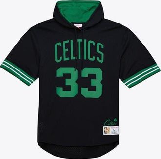 Mitchell & Ness Mens Mitchell & Ness Larry Bird Black Boston Celtics Mesh Name & Number Short Sleeve Hoodie at Nordstrom, Size Medium