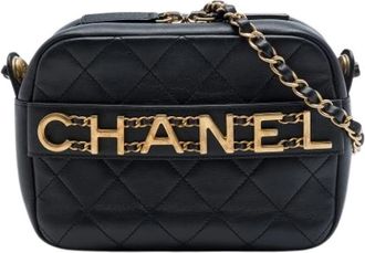 Chanel Pre-owned Vintage Crossbody Bag - Dames - Vintage Schoudertas - Zwart - ONE Size - Leer - Vintage