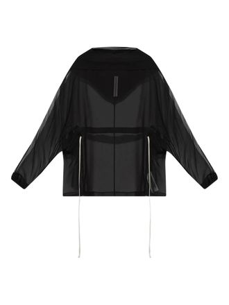 Rick Owens semi-sheer silk hoodie - Black