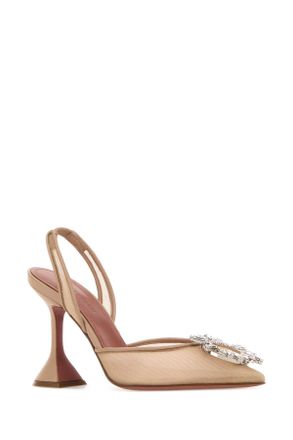 Amina Muaddi Begummeshsling95 Beige Scarpe Con Tacco High Heel Shoes