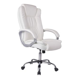 HOMN Sill&oacute;n de oficina elevable y reclinable, piel sint&eacute;tica, color blanco