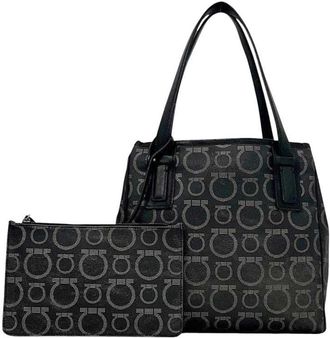 Ferragamo Pvc Leather Handbag Tote Bag (Pre-Owned)