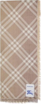 Burberry Accessoires, Dames, Beige, ONE Size, Wol, Wol zijde sjaal