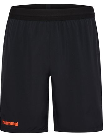 Hummel Trainingsshorts HUMMEL HMLBLAZE PRO TRAINING SHORTS, Damen, Gr. XXL, N-Gr, schwarz (schwarz, orange), Obermaterial: 88% Polyester, 12% Elasthan, Hosen