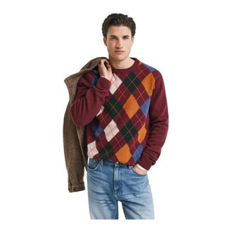 GANT Heren, Truien, Rood, Maat: L Wol